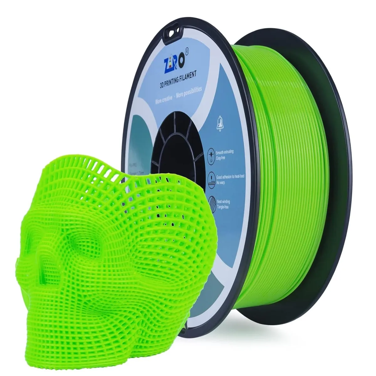 Ziro 3D Ziro 3D PLA Pro Filament 1.75mm 1kg Neon Green 3d printers accessory — 商品照片
