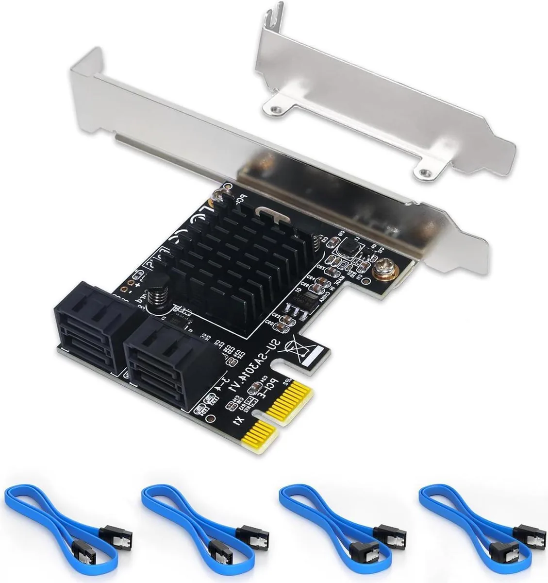 Vszerda Vszerda PCIe SATA 3.0 4-Port Controller Card with Low Profile Bracket — fotografija proizvoda