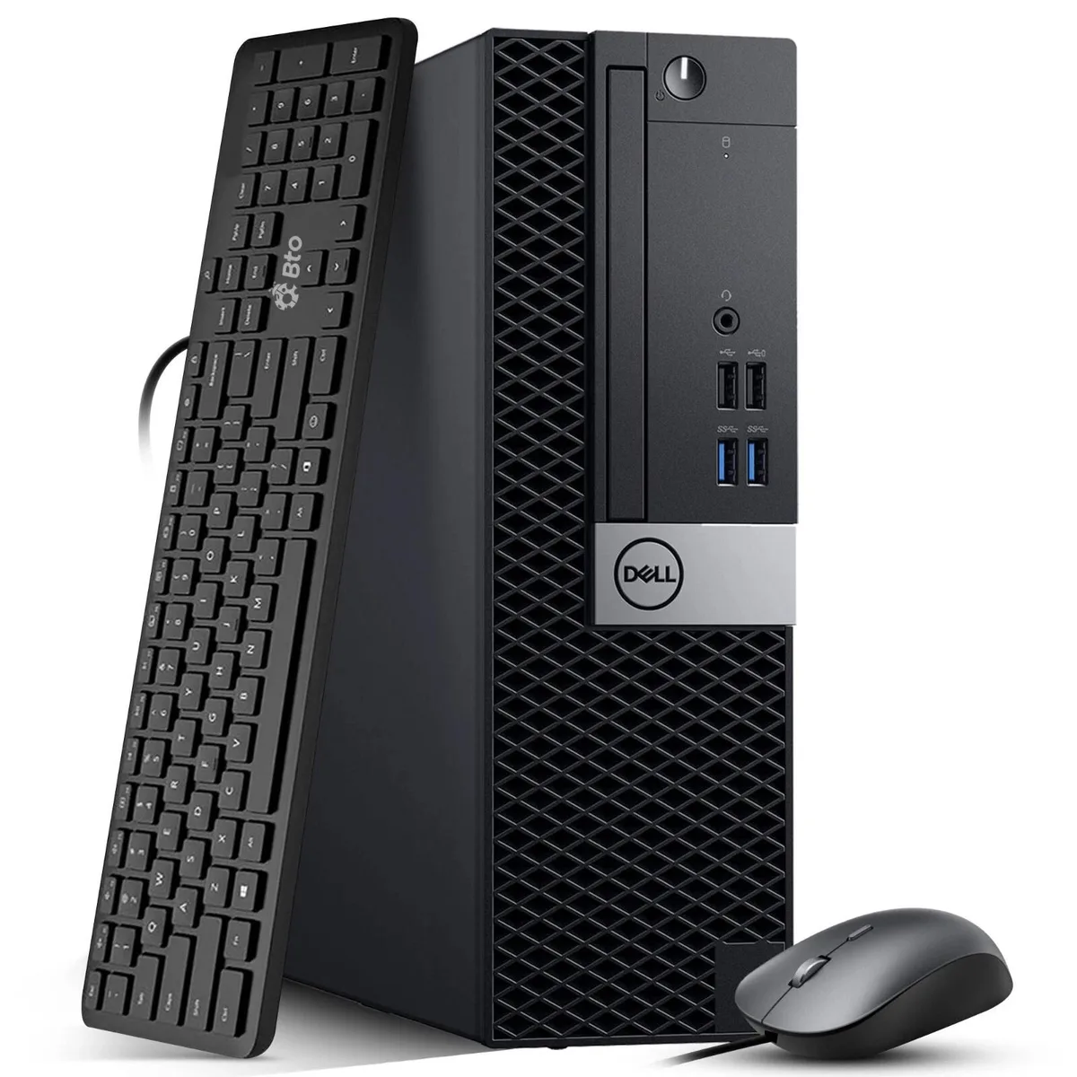 Compact small-form-factor desktop in matte black finish