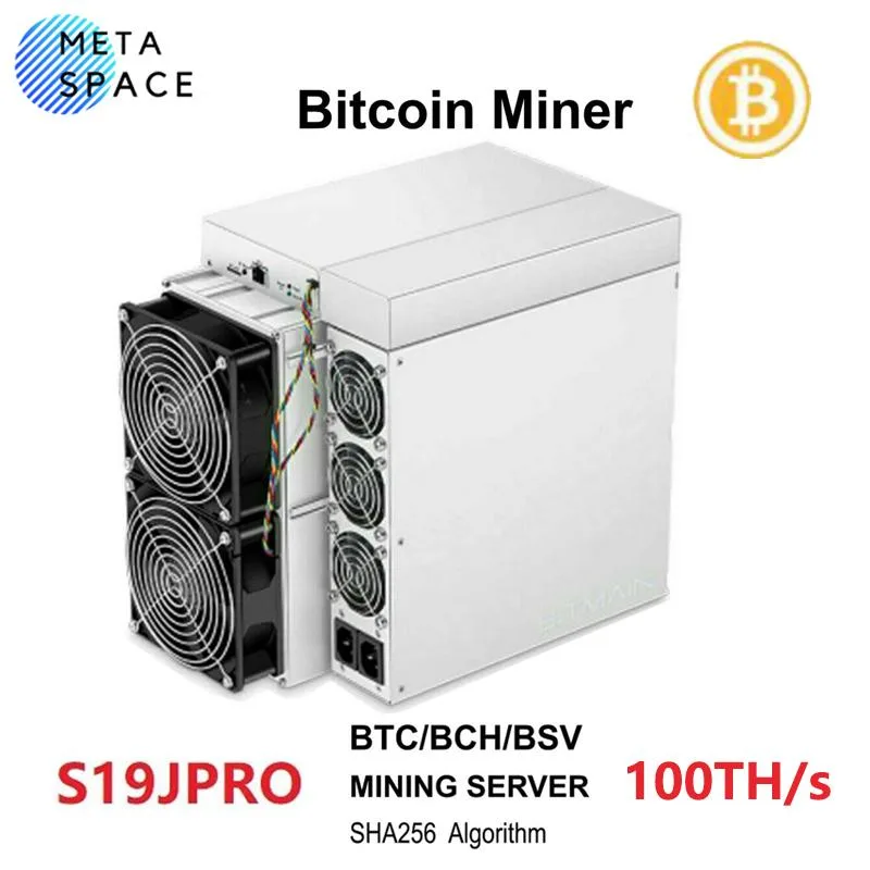 Rectangular metal mining unit with four fans, matte grey finish