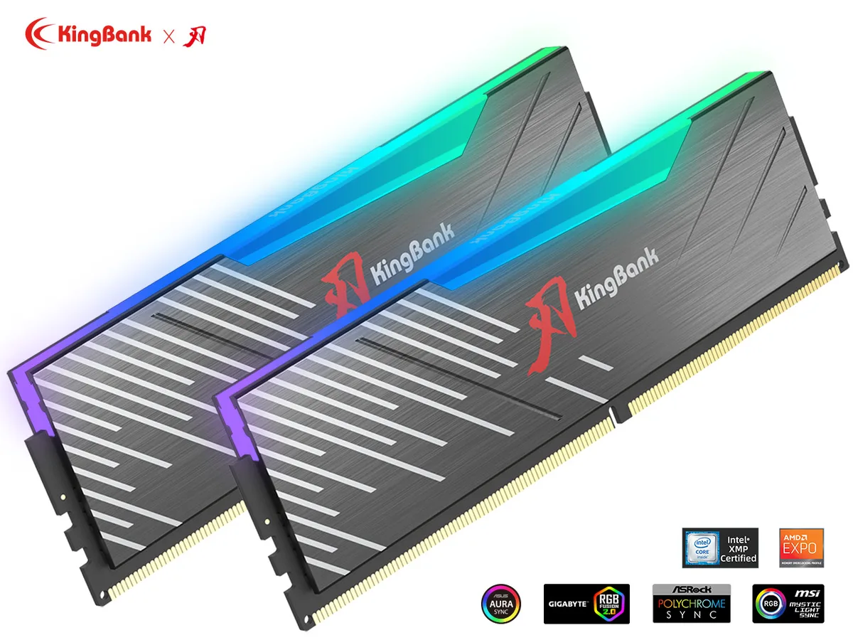 KINGBANK KINGBANK KPRR560D desktop RAM 32GB (2×16GB) DDR5 6000 CL28 RGB — product photo