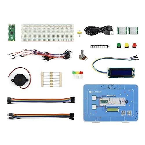 LORDWORLD LORDWORLD Raspberry Pi Pico Kit with LCD1602 RGB, PIR, WS2812 LED, Breadboard, Storage Box — foto produk
