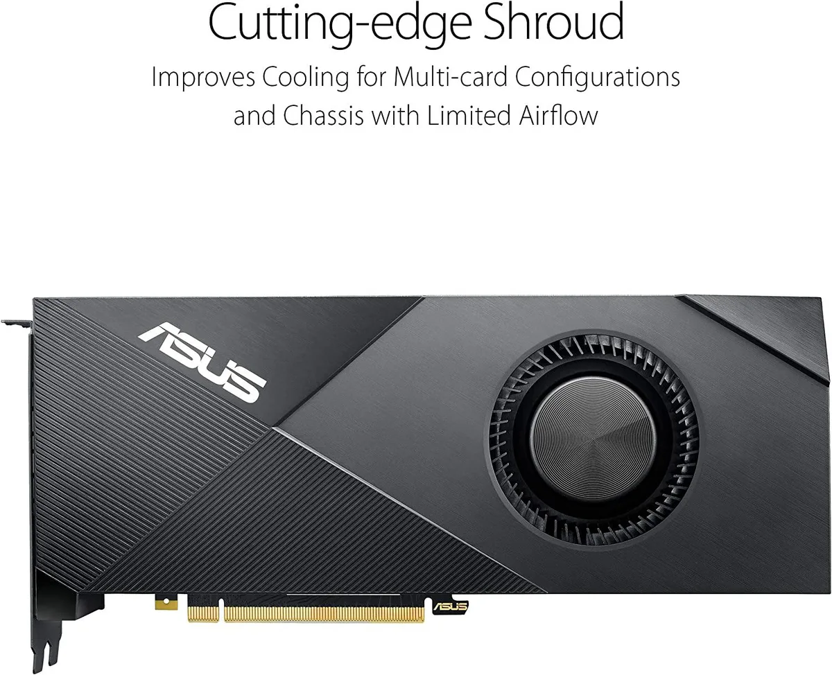 ASUS GeForce RTX 2080 Turbo graphics card with blower cooler, silver shroud, single HDMI and DisplayPort