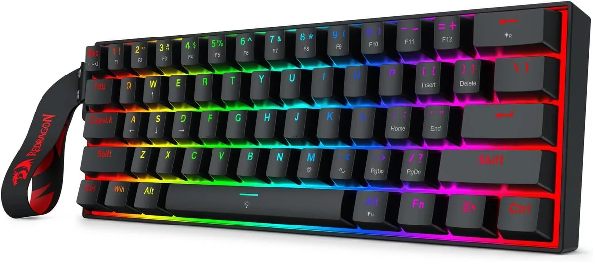 Redragon Redragon K617 HE Rapid Trigger 60% 61-Key Gaming Keyboard Essential Black Strap — fotografia produktu