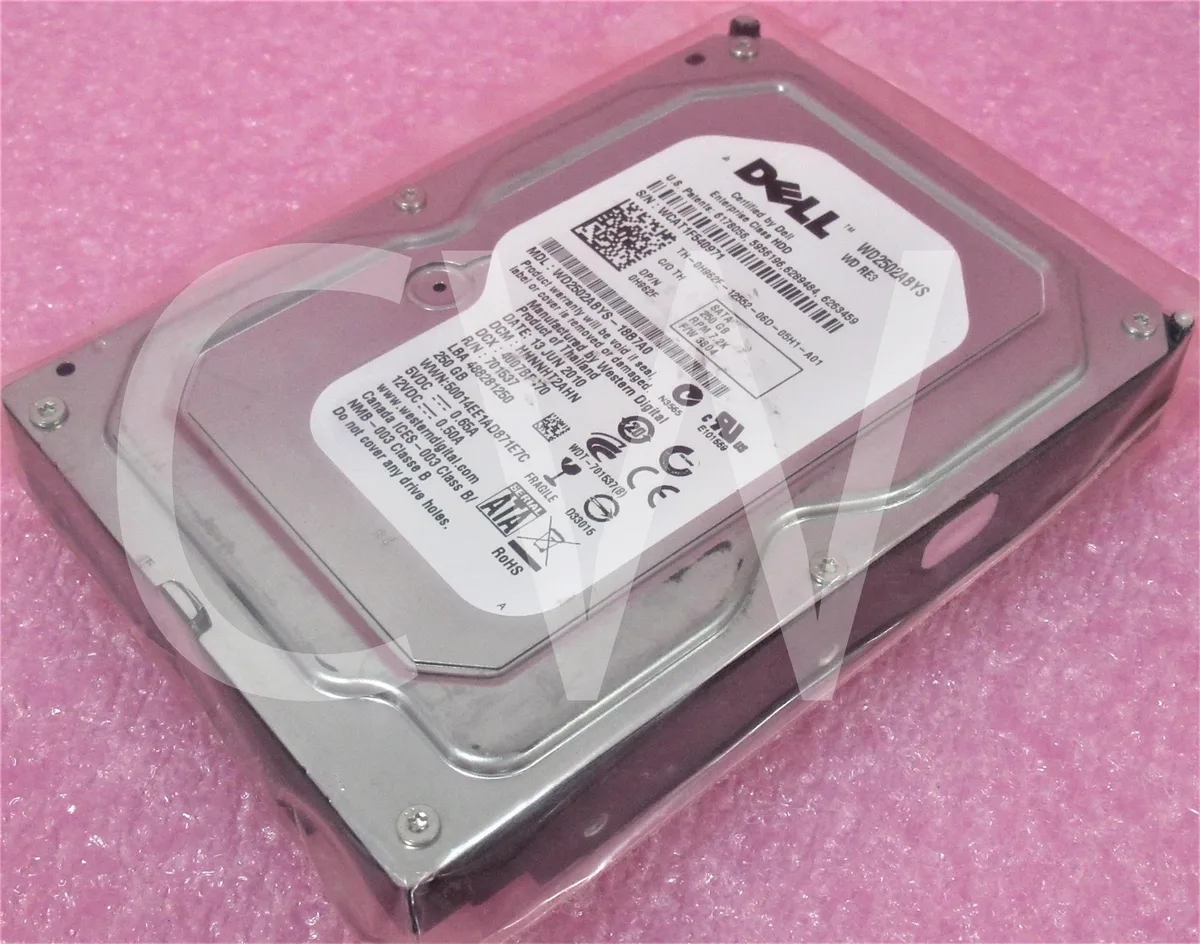 DELL DELL H962F 250GB 7200RPM 3.5" SATA 3Gb/s 16MB internal hard drive — 商品写真