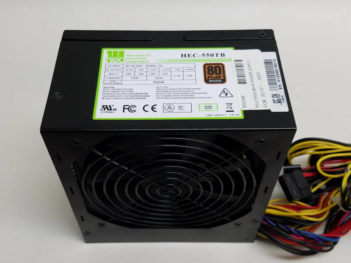 HEC HEC HEC-550TB 550 W 20+4 Pin ATX power supply — photo du produit