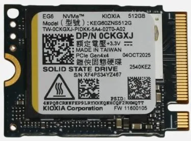 Toshiba Toshiba 512GB NVMe PCIe 4.0 M.2 2230 internal SSD KEG60ZNS512G — product photo