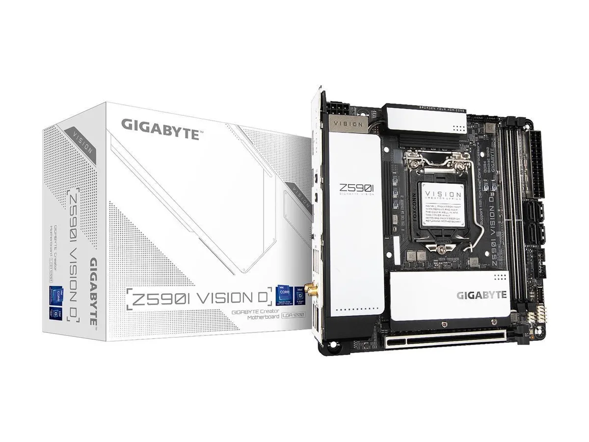 GIGABYTE GIGABYTE Z590I VISION D LGA 1200 Intel Z590 Mini ITX Intel motherboard — photo du produit