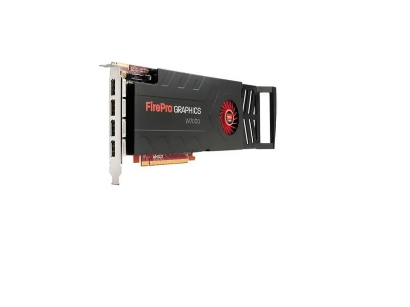 AMD FirePro W7000 graphics card with four DisplayPort outputs and a 6-pin power connector