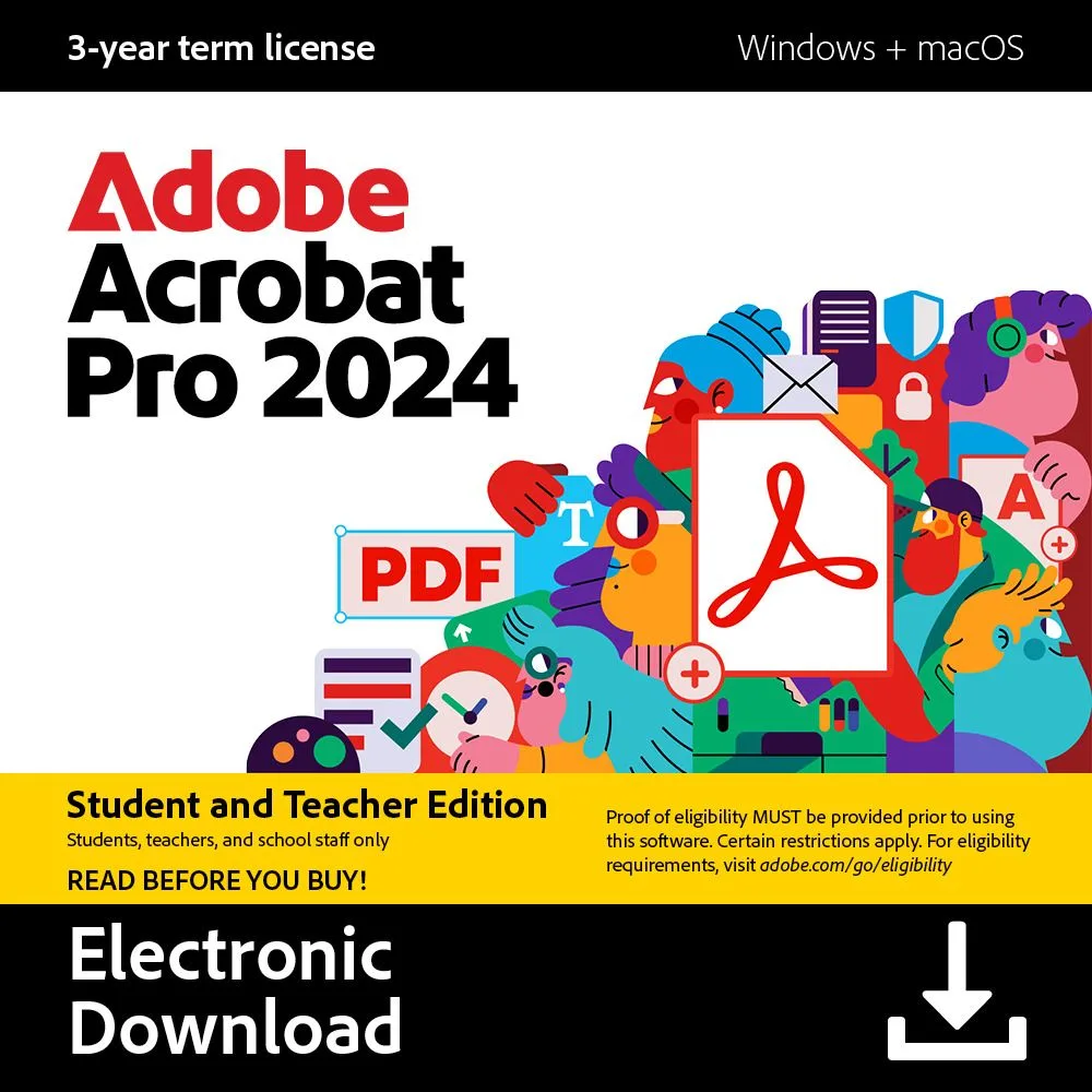 Adobe Adobe 30006795 Academic Software Acrobat Pro 2024 Student Teacher 3-Year License — foto produk