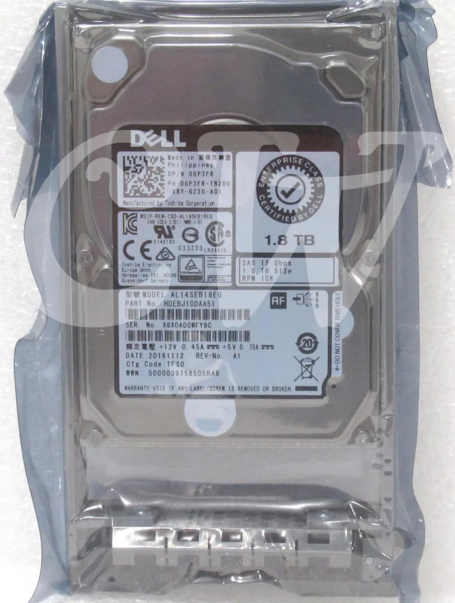 DELL DELL AL14SEB18EQ 1.8TB 10000RPM 12Gbps 2.5" SAS internal hard drive — 商品写真