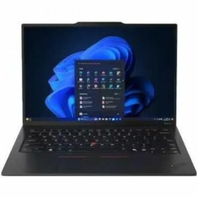 Black 14 inch ThinkPad laptop with OLED screen, open box condition