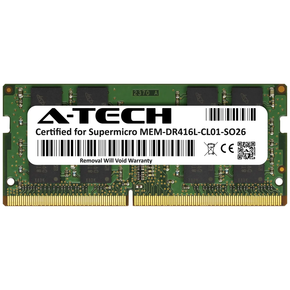 A-Tech A-Tech Supermicro Certified 16GB DDR4 2666MHz CL19 260-Pin SODIMM laptop RAM — תמונת המוצר