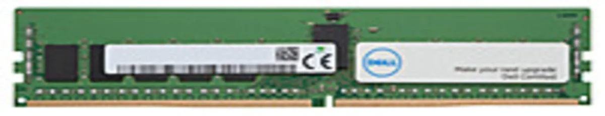 Green circuit board with black memory chips and gold edge connector