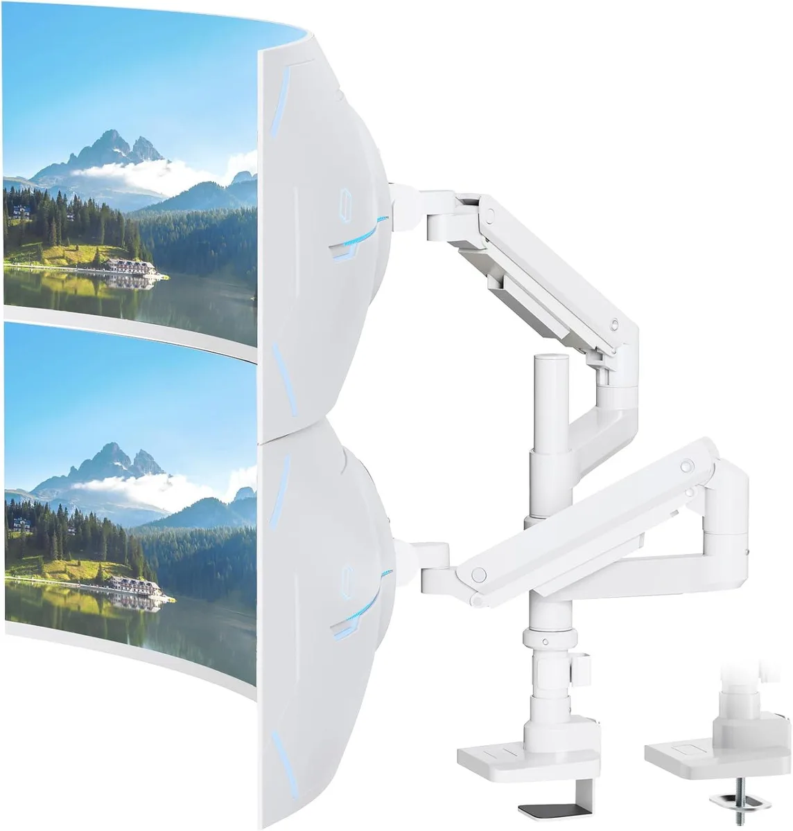 BFKK BFKK Dual Monitor Arm 17-49 inch White VESA 75/100 — φωτογραφία προϊόντος