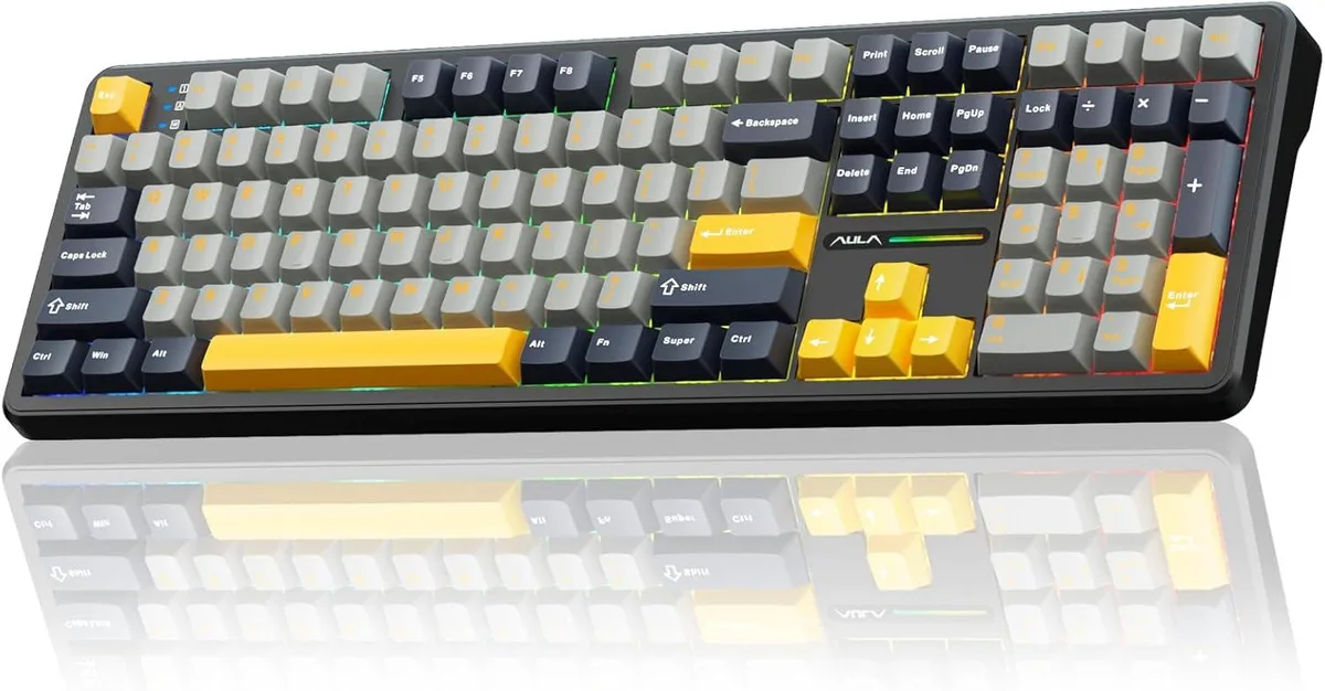 WISDUM WISDUM F108 Pro Gaming Keyboard 108 Keys Tri-mode TFT Screen Knob — toote foto