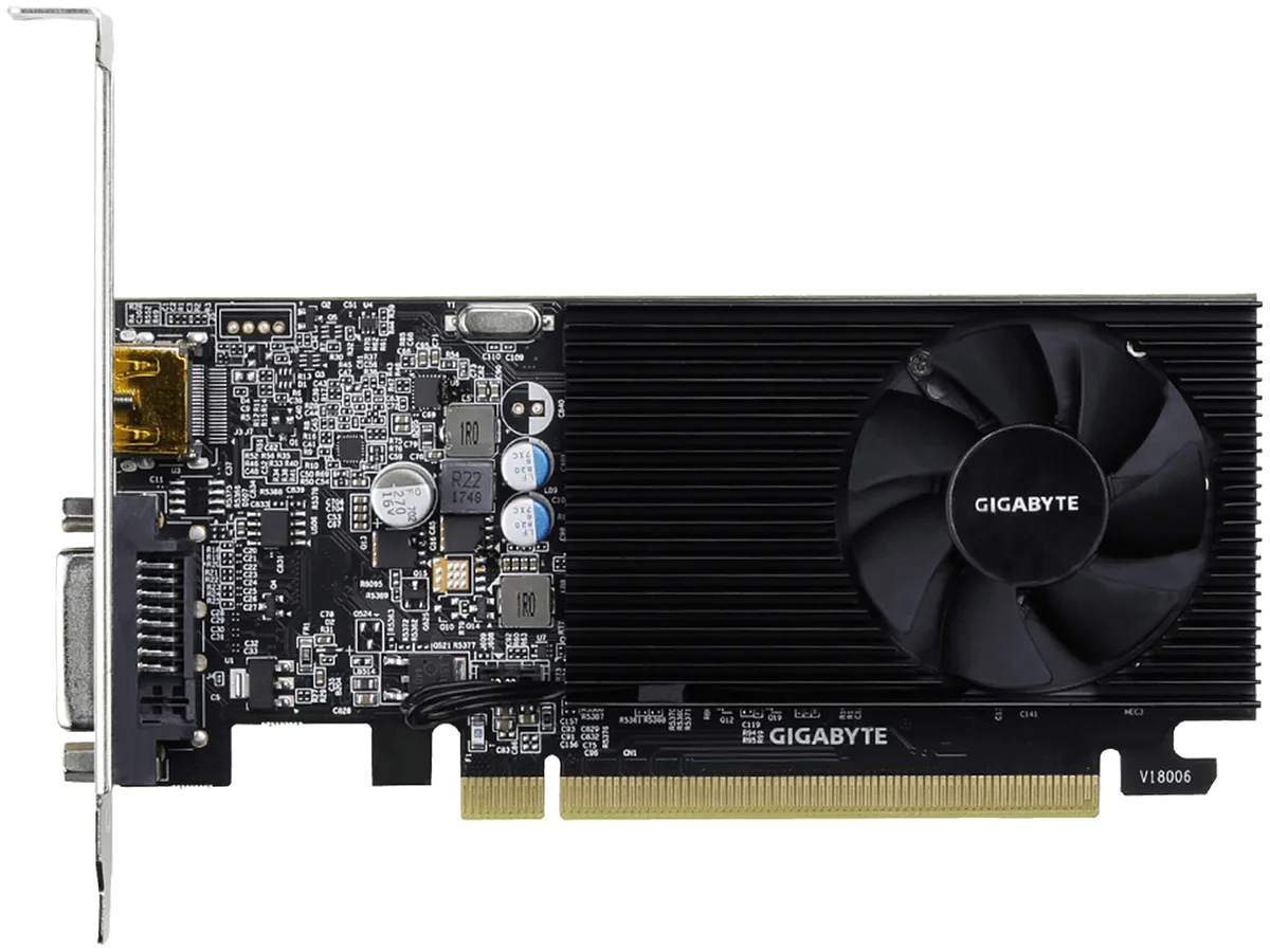 GIGABYTE GIGABYTE GV-N1030D4-2GL GeForce GT 1030 Low Profile graphics card — product photo