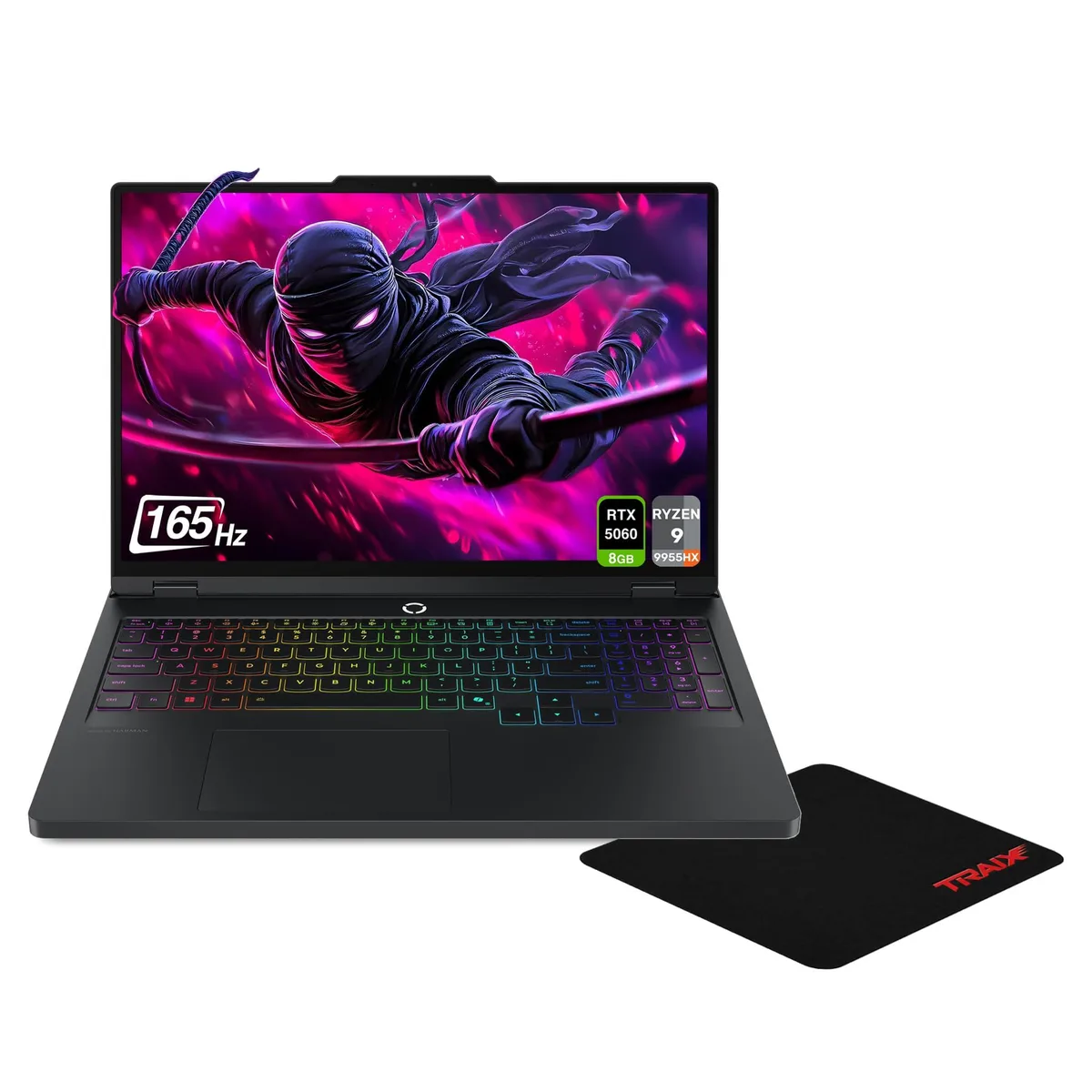 Eclipse Black 16 inch gaming laptop with RGB keyboard