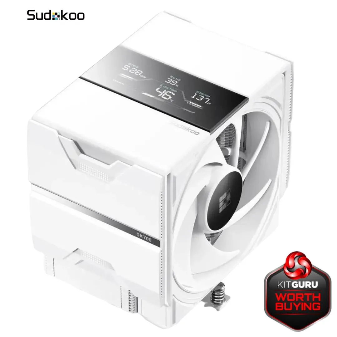 Sudokoo Sudokoo SK700-V WH CPU cooler 7 heatpipes AM5 digital display — product photo