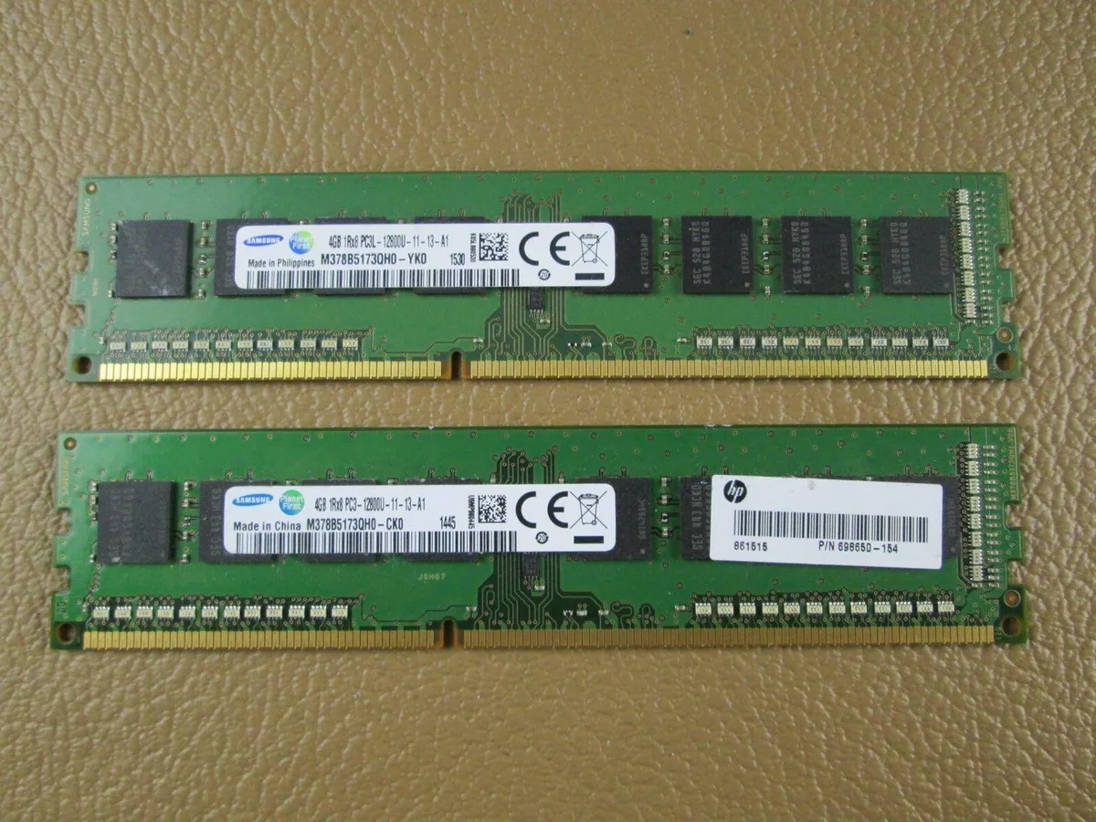 SAMSUNG SAMSUNG 2x4GB PC3-12800U-11-13-A1 1Rx8 Desktop RAM — photo du produit