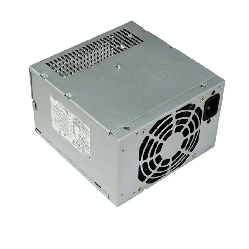 Black ATX power supply unit with gold certification badge and cooling fan visible