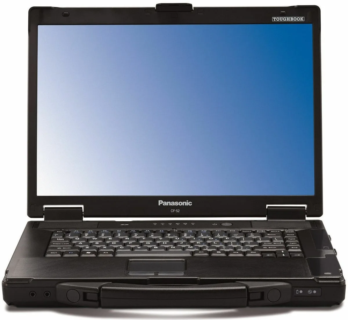 Black rugged laptop with carry handle 15.4 inch non-touch screen