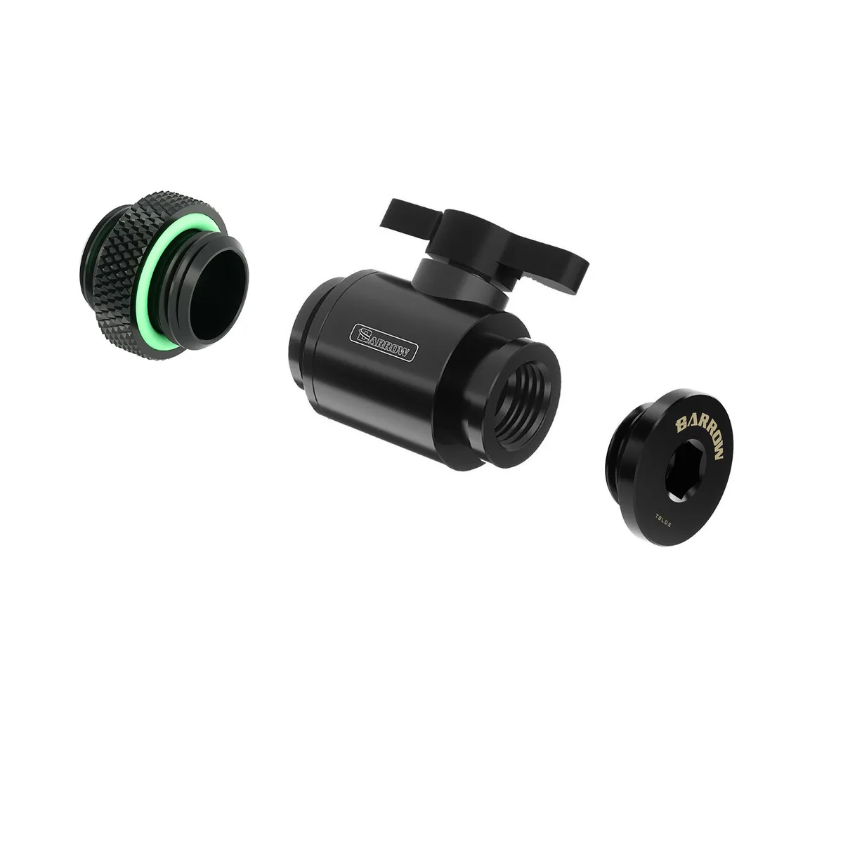 FormulaMod FormulaMod Drain Valve Kit Black G1/4 Ball Valve M2M Fitting Plug — photo du produit