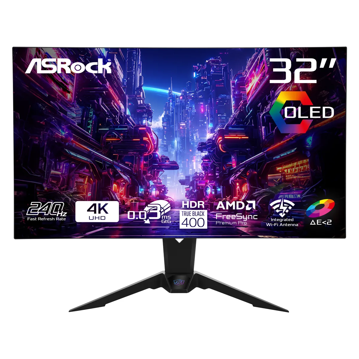 ASRock Phantom Gaming ASRock Phantom Gaming PGO32UFS 32" OLED 4K 240Hz/480Hz gaming monitor — ภาพสินค้า