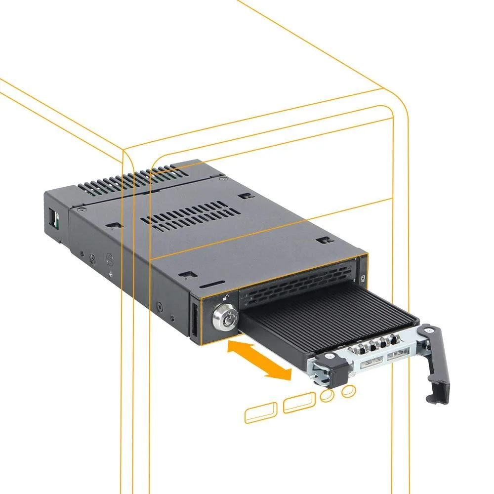 LORDWORLD LORDWORLD ToughArmor MB833M2K-B M.2 NVMe SSD Mobile Rack Enclosure 3.5 Bay Mini-SAS HD 64 Gbps — product photo