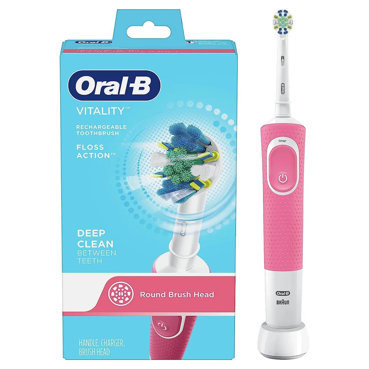 Oral-B Vitality FlossAction Electric Toothbrush Pink 13444 — product photo