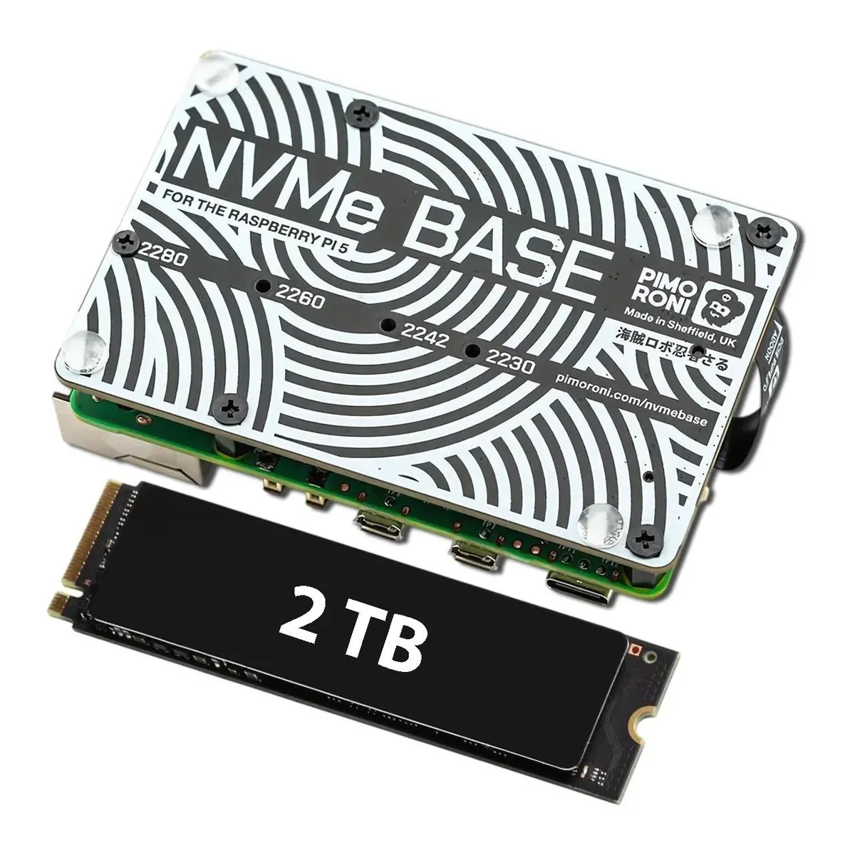 AAAwave AAAwave NVMe Base M.2 HAT PCIe Extension with 2 TB SSD — fotografia produsului