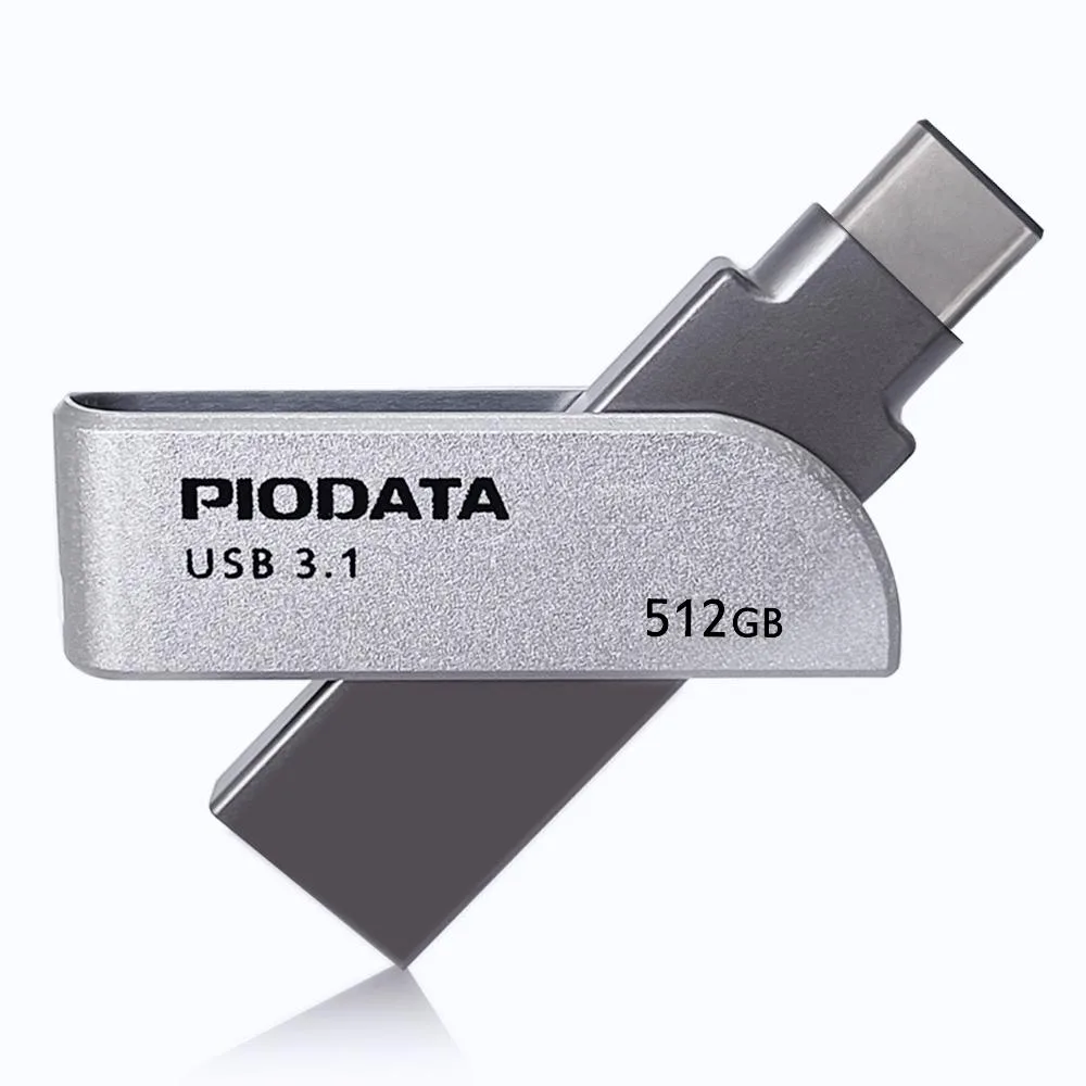 PIODATA PIODATA iXflash 512GB USB 3.2 Gen 1 USB-A &amp; USB-C Gray USB flash drive — 商品照片