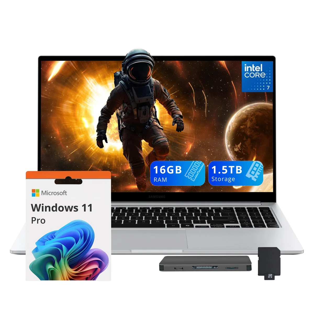 SAMSUNG SAMSUNG Galaxy Book4 15.6" FHD Business Laptop Intel Core 7 150U 16GB LPDDR4X 1.5TB Windows 11 Pro Silver — 商品照片