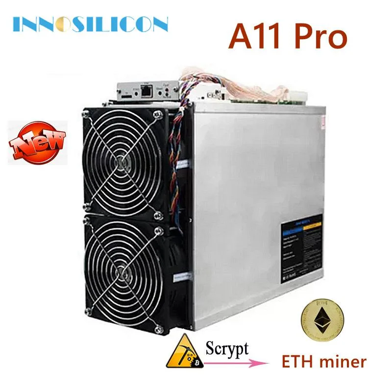 Rectangular metal mining unit with four fans and Ethernet port