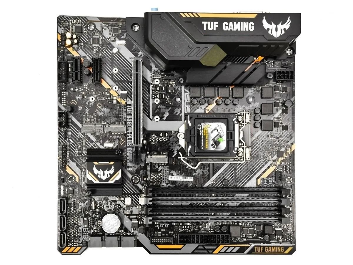 Green micro-ATX motherboard with black heatsinks and reinforced PCIe slot