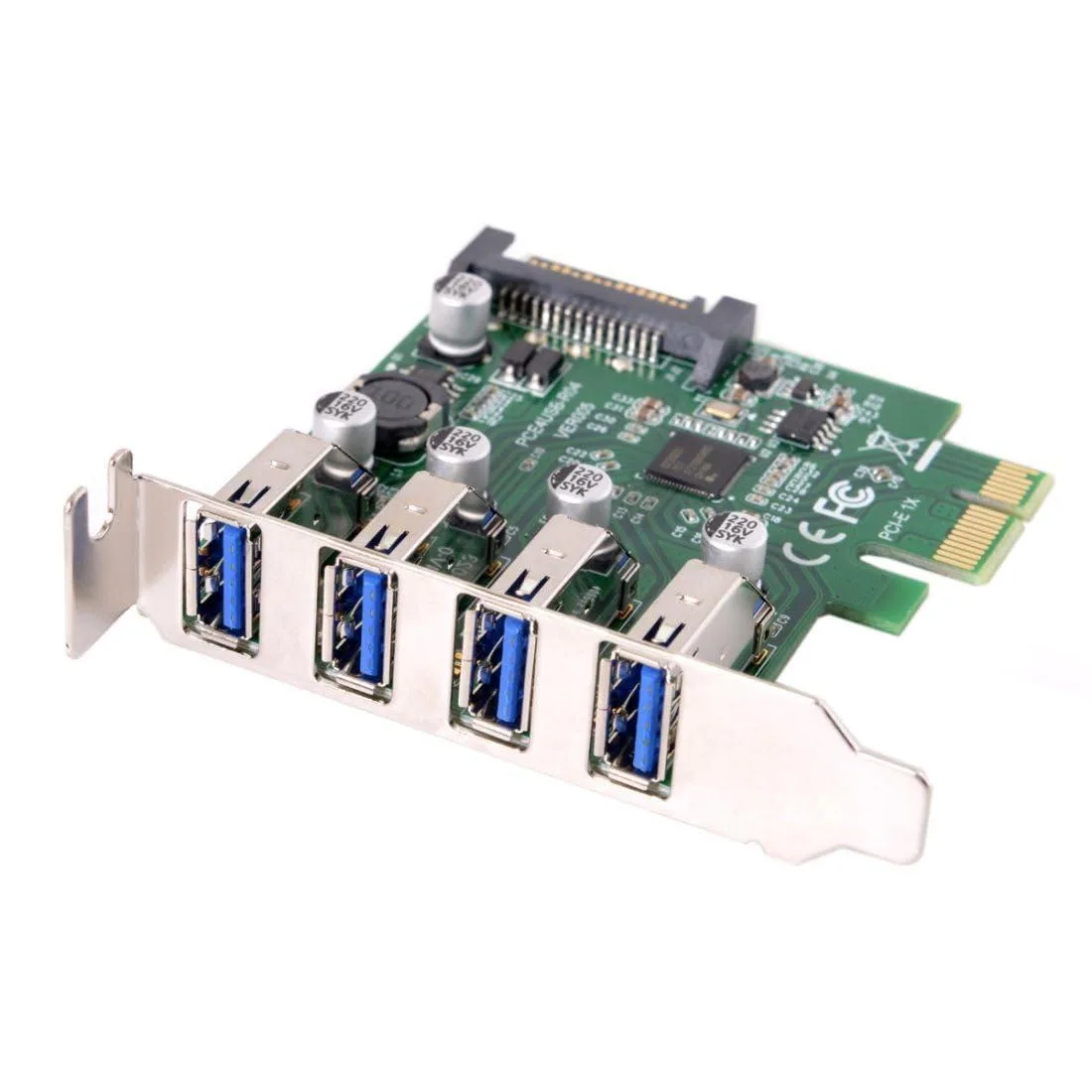Vszerda Vszerda U3-101 4-port PCIe x1 USB 3.0 expansion card with 80/120mm bracket — fotografie produktu