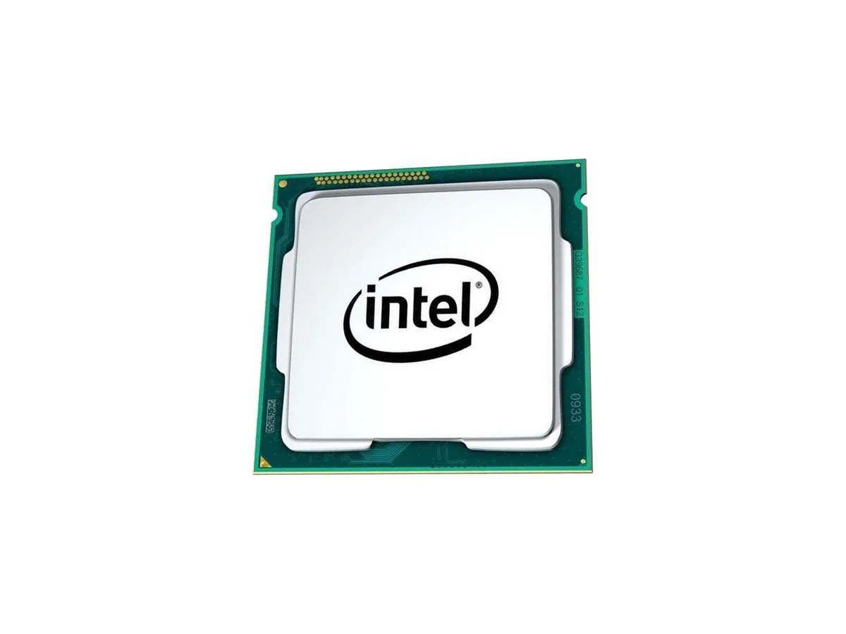 Intel Core i3-9100F desktop processor, square green PCB with gold contacts, silver metal heatspreader, no cooler included