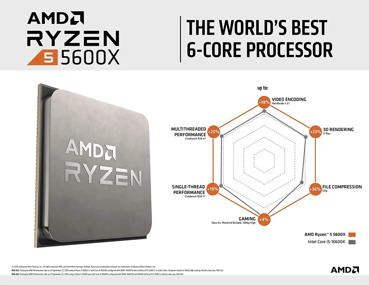 AMD AMD Ryzen 5 5600X Tray desktop processor — zdjęcie produktu