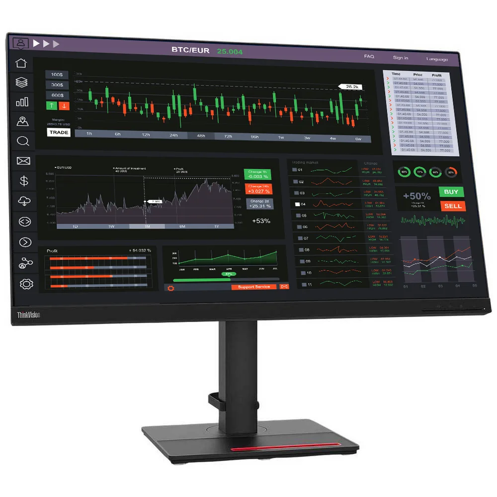 Black Lenovo P340 Tiny desktop, 32 inch QHD monitor, wireless keyboard and mouse