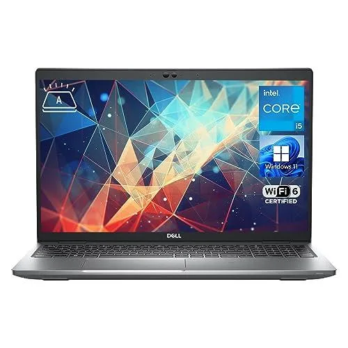 Silver business laptop with 15.5 inch touchscreen display and backlit keyboard