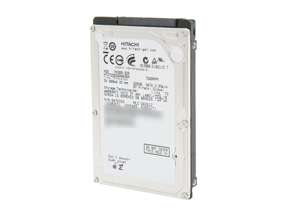 HGST HGST 0A72333 Travelstar 7K500 320GB 7200 RPM 16MB SATA 3.0Gb/s 2.5" laptop hard drive — foto produk