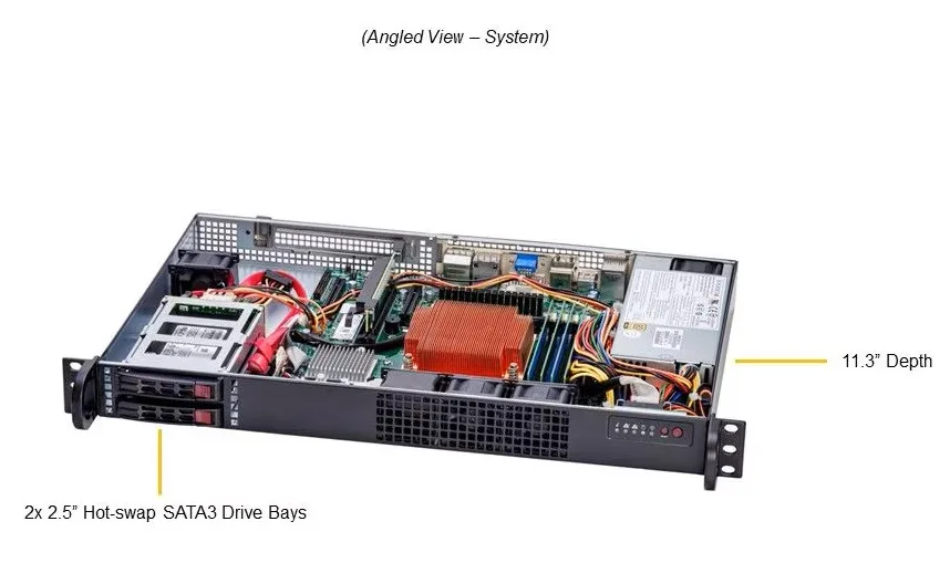 Supermicro Supermicro SYS-111AD-HN2-02-G1 1U rack server i7-12700E 12C 2.1GHz 32GB DDR5 1.92TB SATA 200W — fotografia produktu
