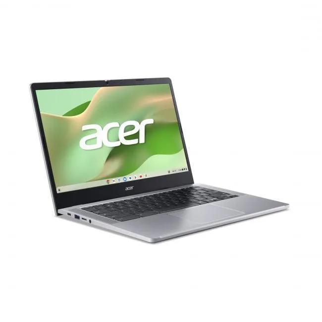 Silver Acer Chromebook 314 laptop with 14 inch screen and OceanGlass touchpad