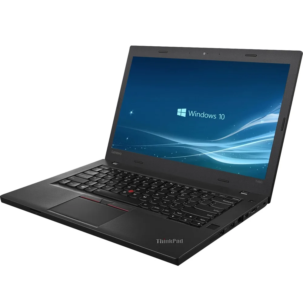 Black Lenovo T460 14.0 inch laptop closed view