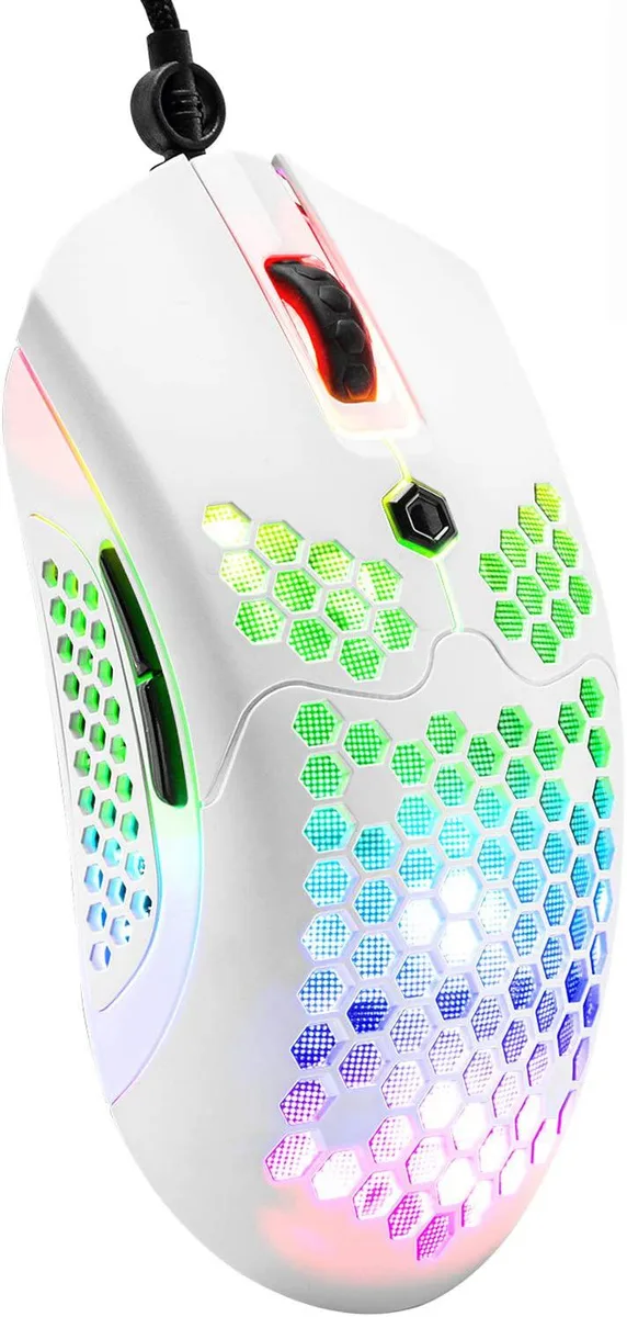 zhhcyyds zhhcyyds ZIYOULANG-M5 Wired Gaming Mouse White 65g 12000 DPI 6 Buttons RGB — foto produk