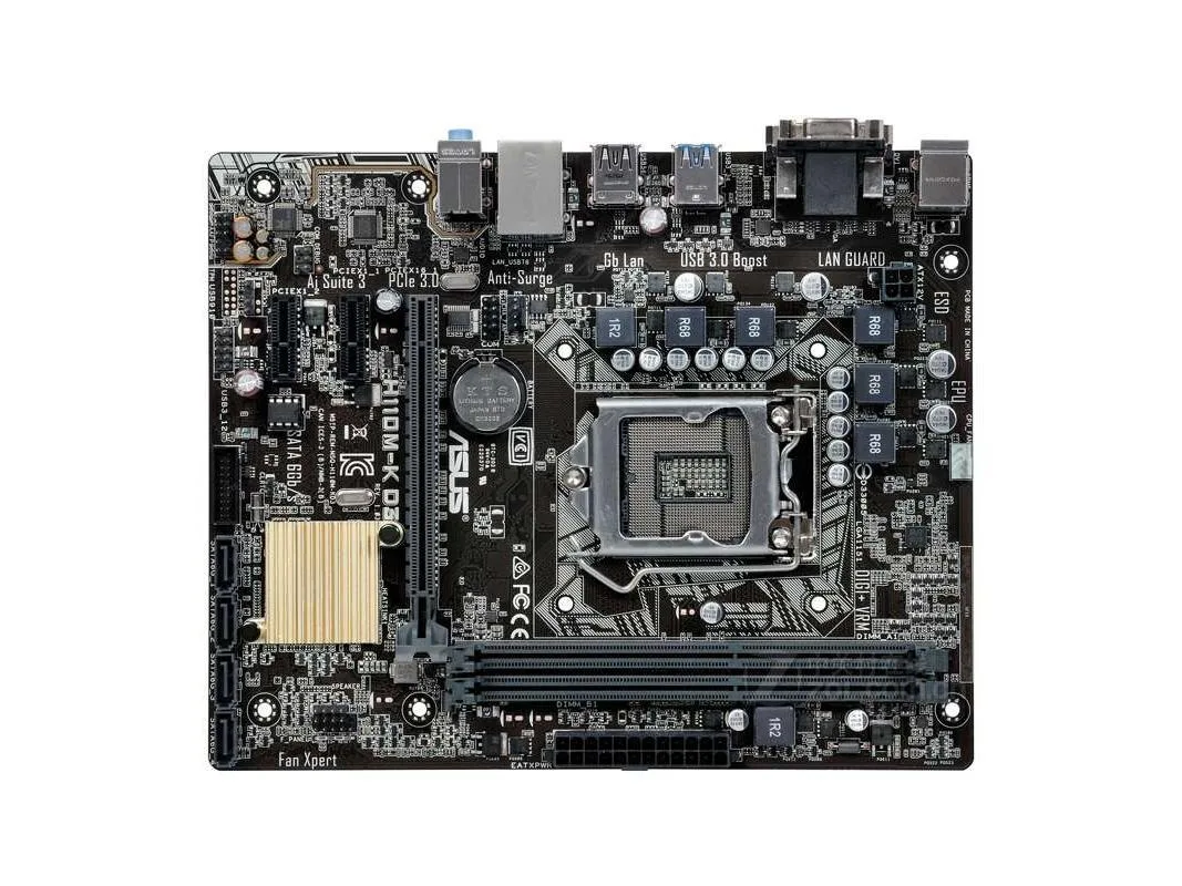 Green Micro ATX motherboard with LGA 1151 socket and DDR3 slots