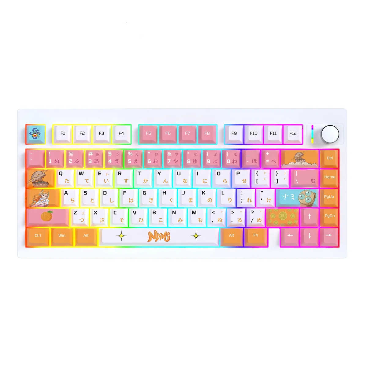 Fantech Fantech NumberMK921 gaming keyboard One Piece Edition 80 keys white shaft white pink Nami — product photo
