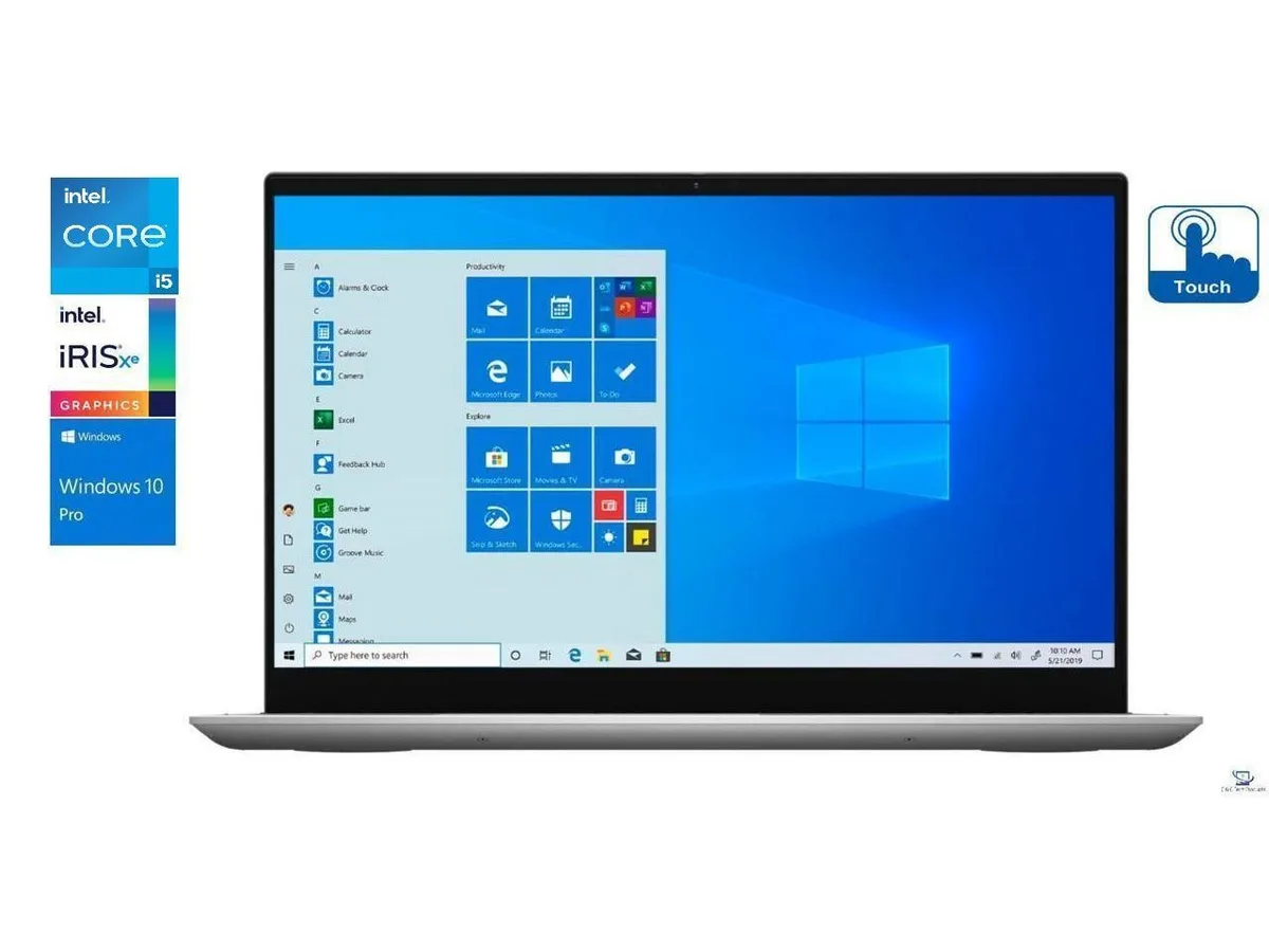 Silver Dell Inspiron 7506 15.6 inch touchscreen laptop with narrow borders