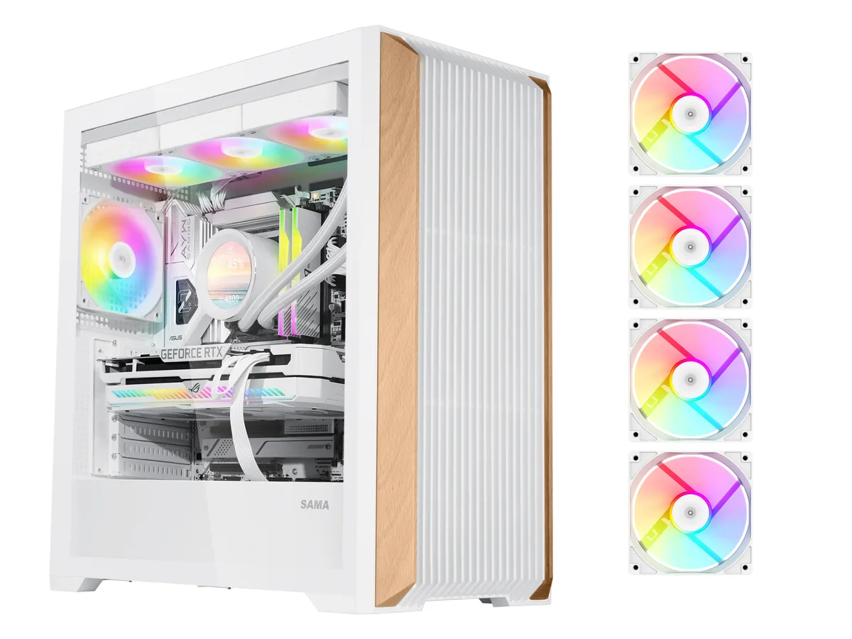 SAMA SAMA Z60 White Walnut ATX Mid Tower PC Case — product photo
