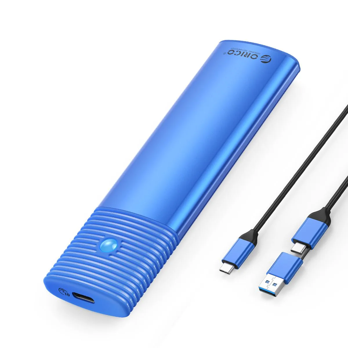 Orico Orico PWEM2 M.2 NVMe SATA SSD Enclosure USB 3.2 Blue — 제품 사진